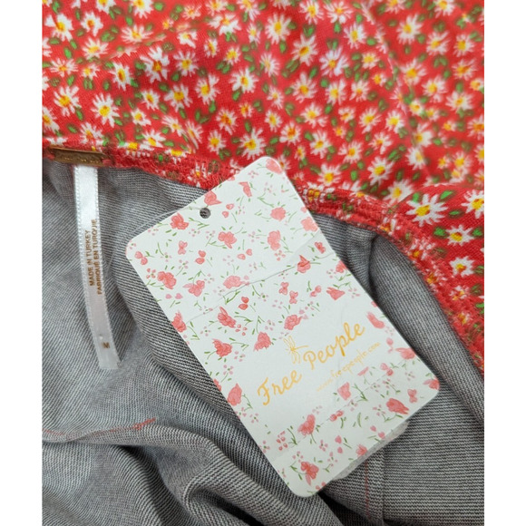 Free People Red Floral Midi Dress - Picture 6 of 8